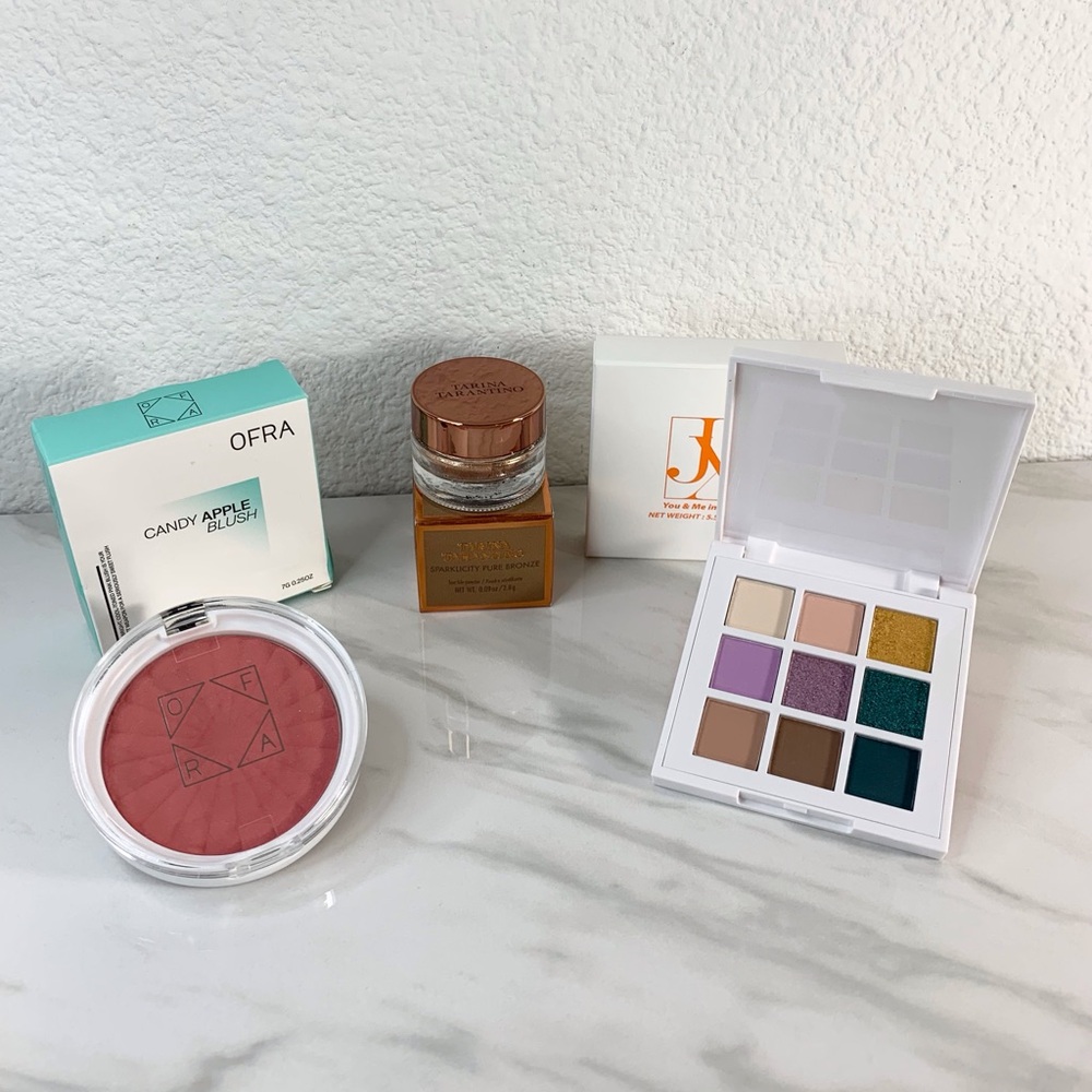 Makeup Beauty Bundle OFRA Blush, JX Eyeshadow Palette, Tarantino Bronze Powder